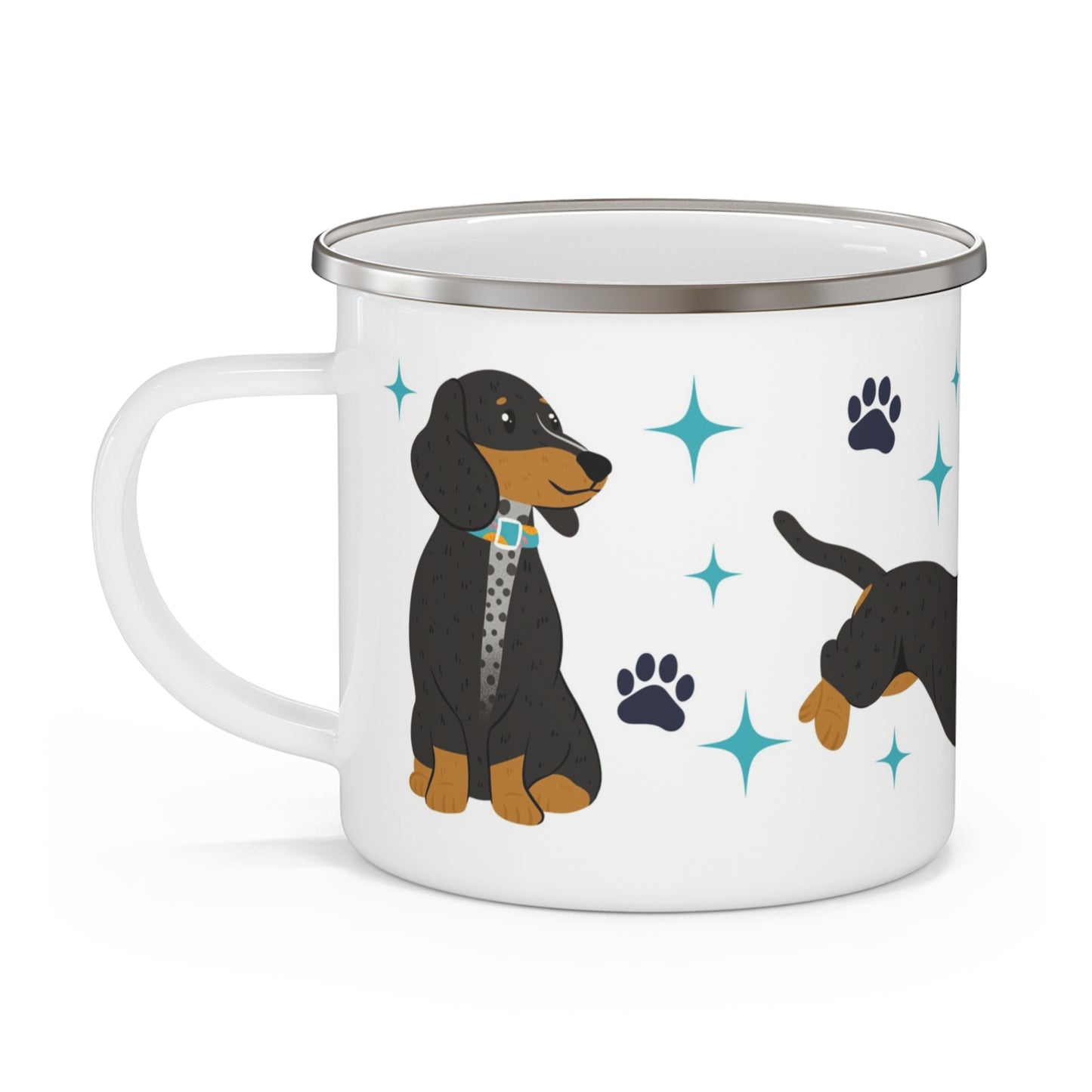 Dachshund enamel mug