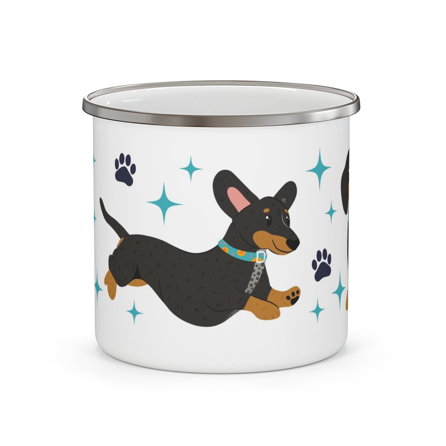 Dachshund enamel mug