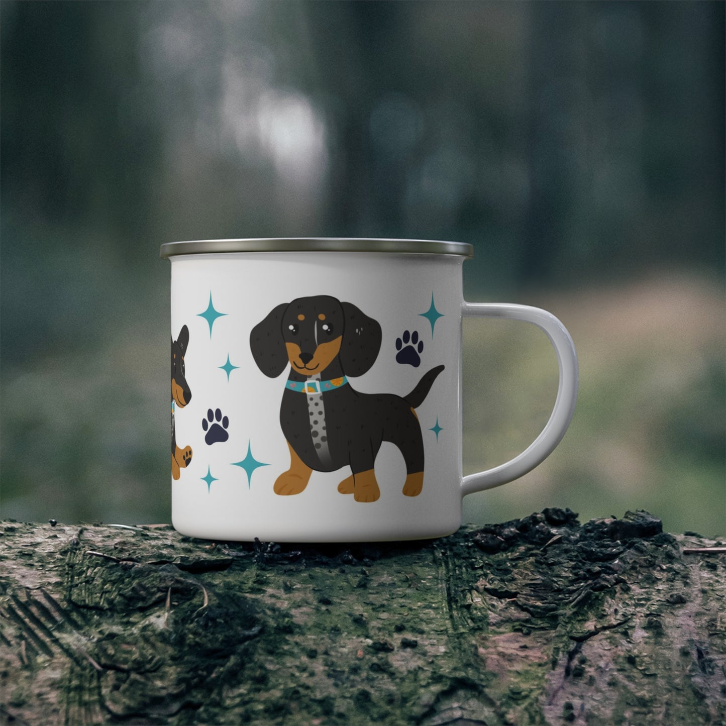 Dachshund enamel mug