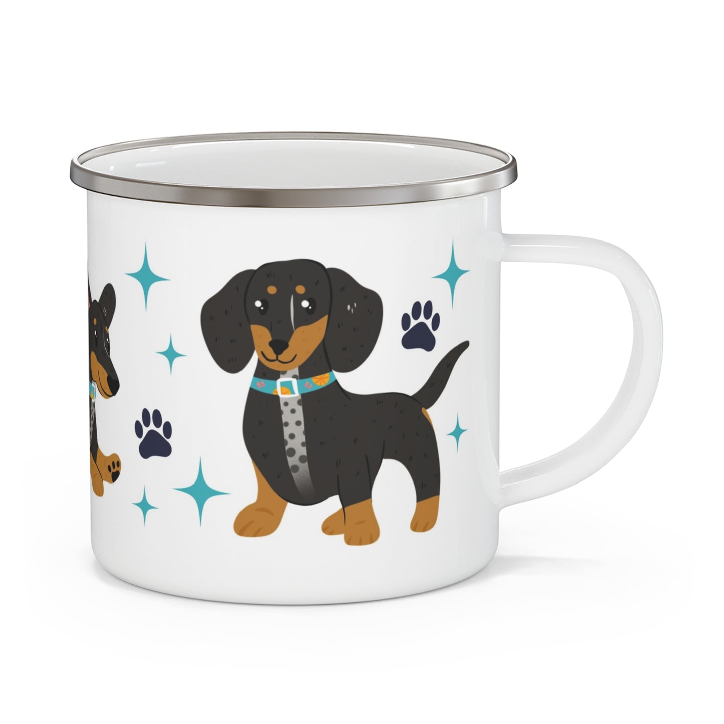 Dachshund enamel mug