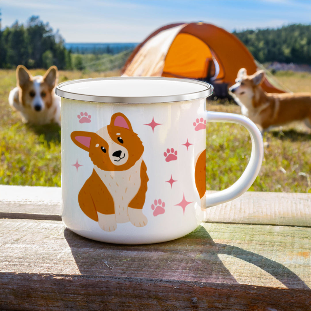 Corgi enamel mug