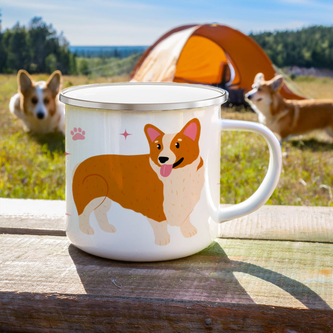 Corgi enamel mug