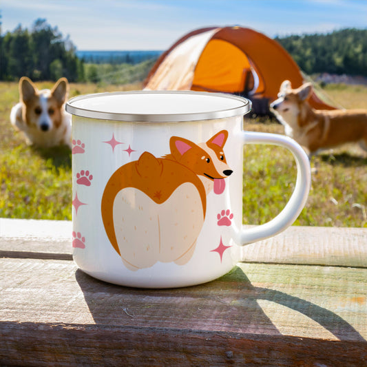 Corgi enamel mug