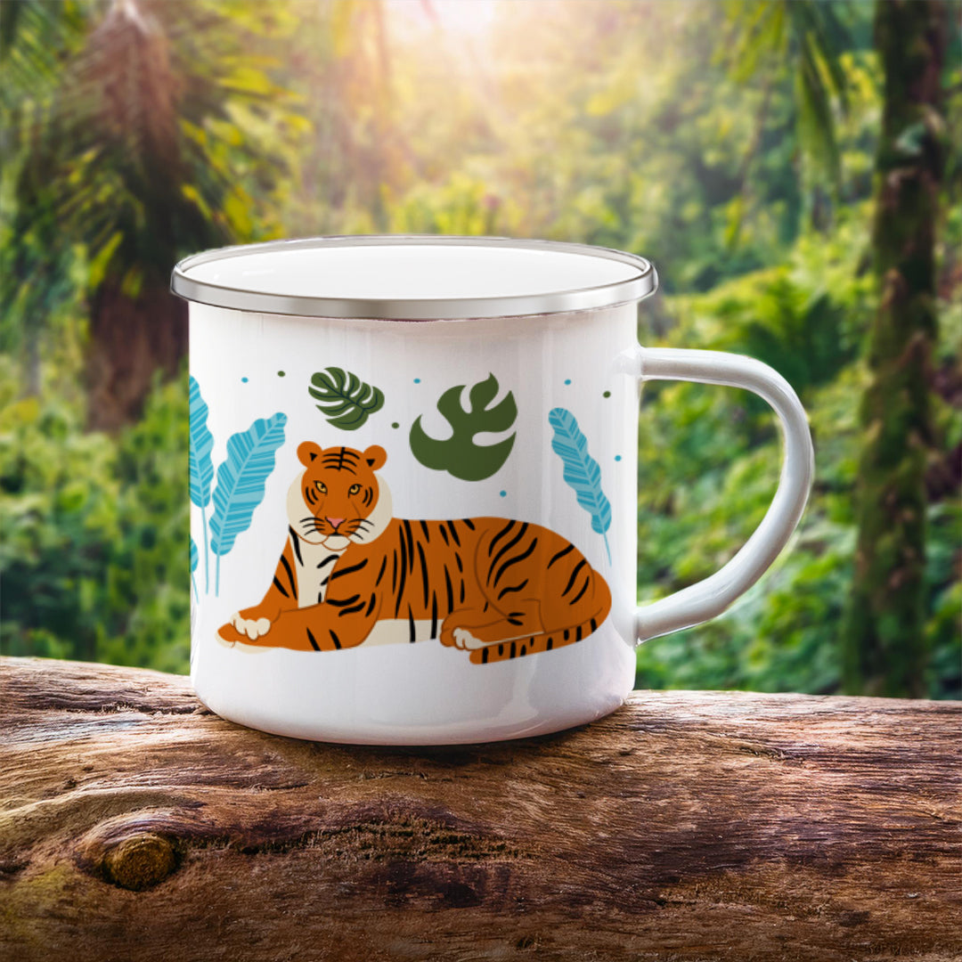 Tiger enamel mug