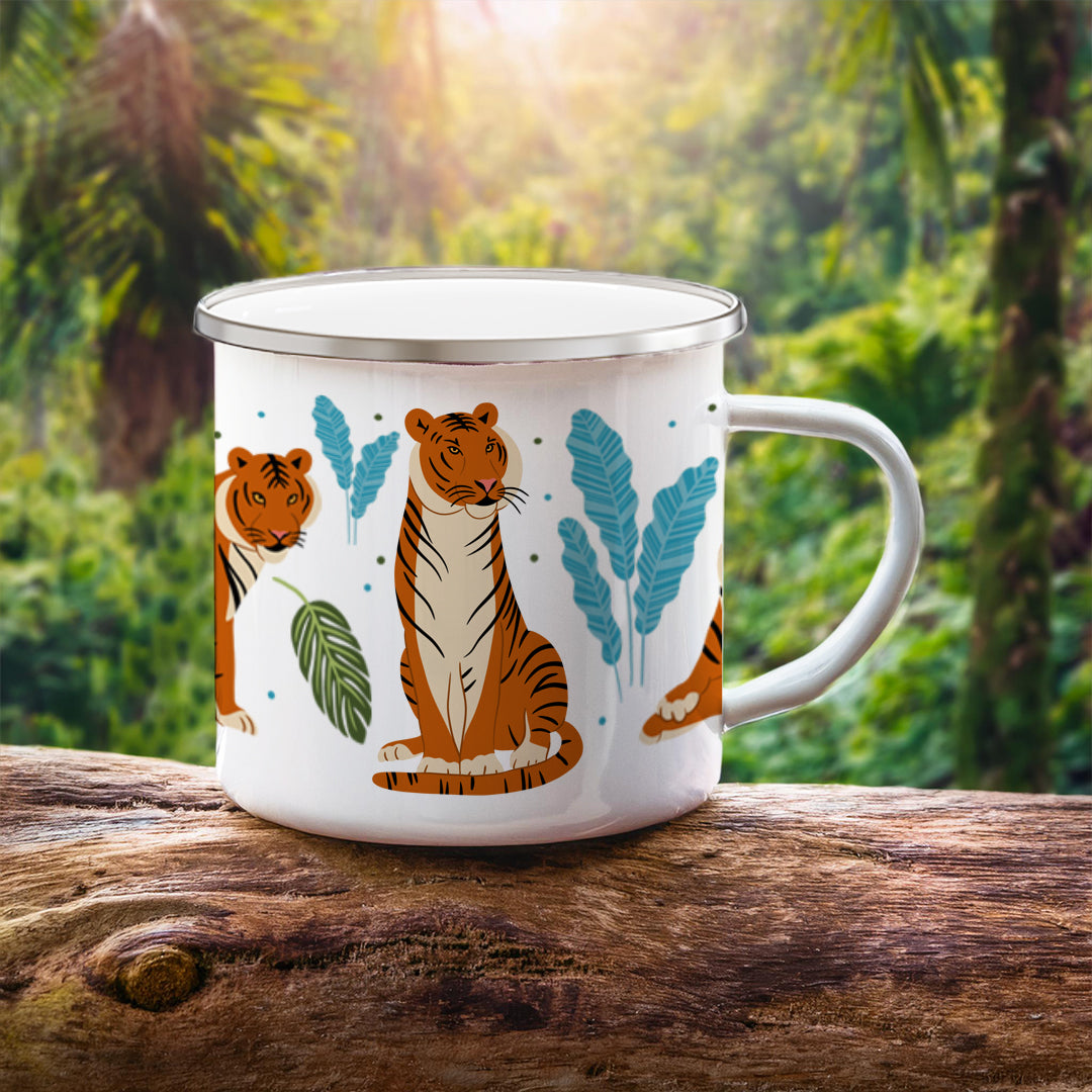 Tiger enamel mug